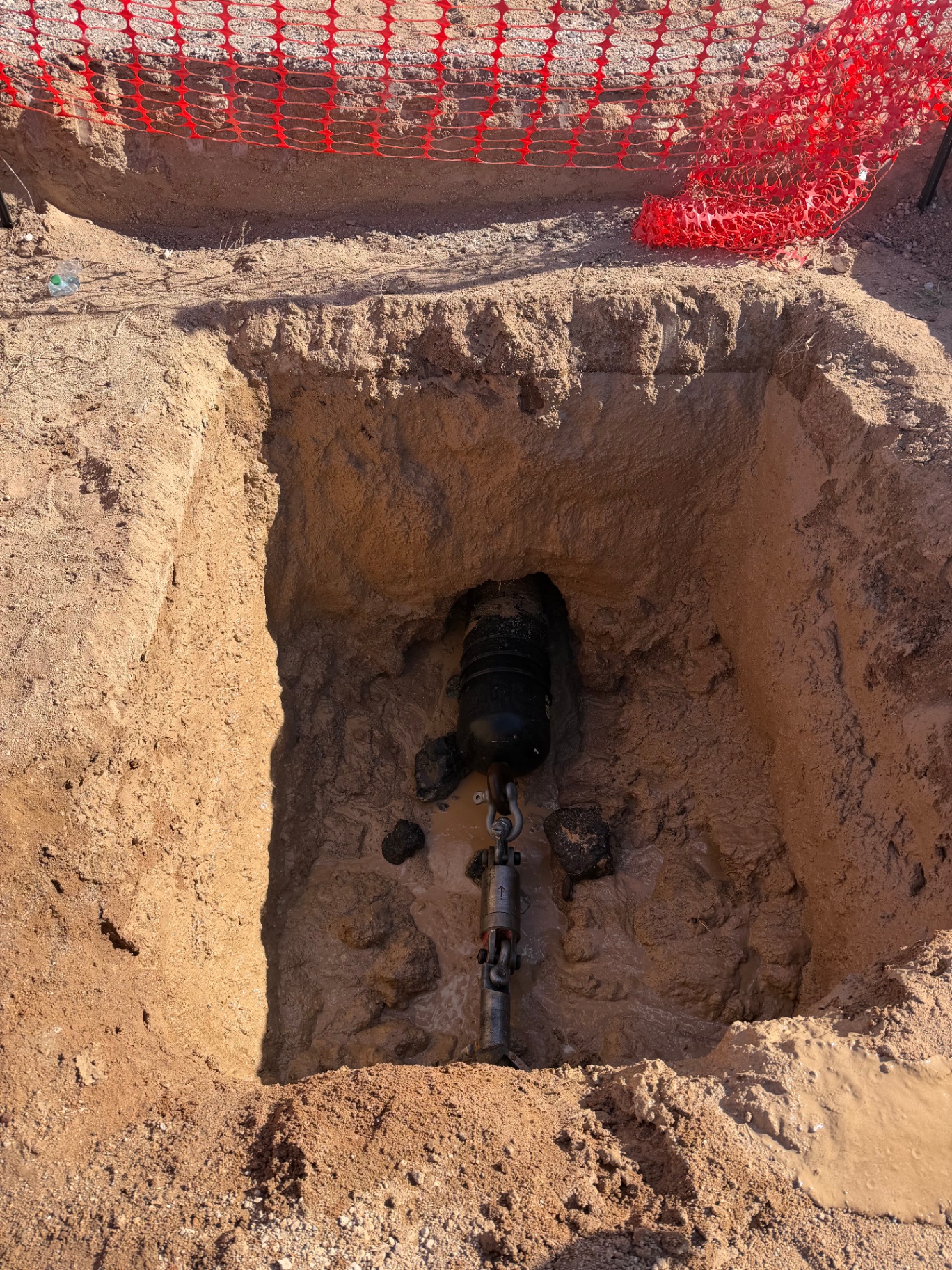 Daylighted utility — clean exit pit